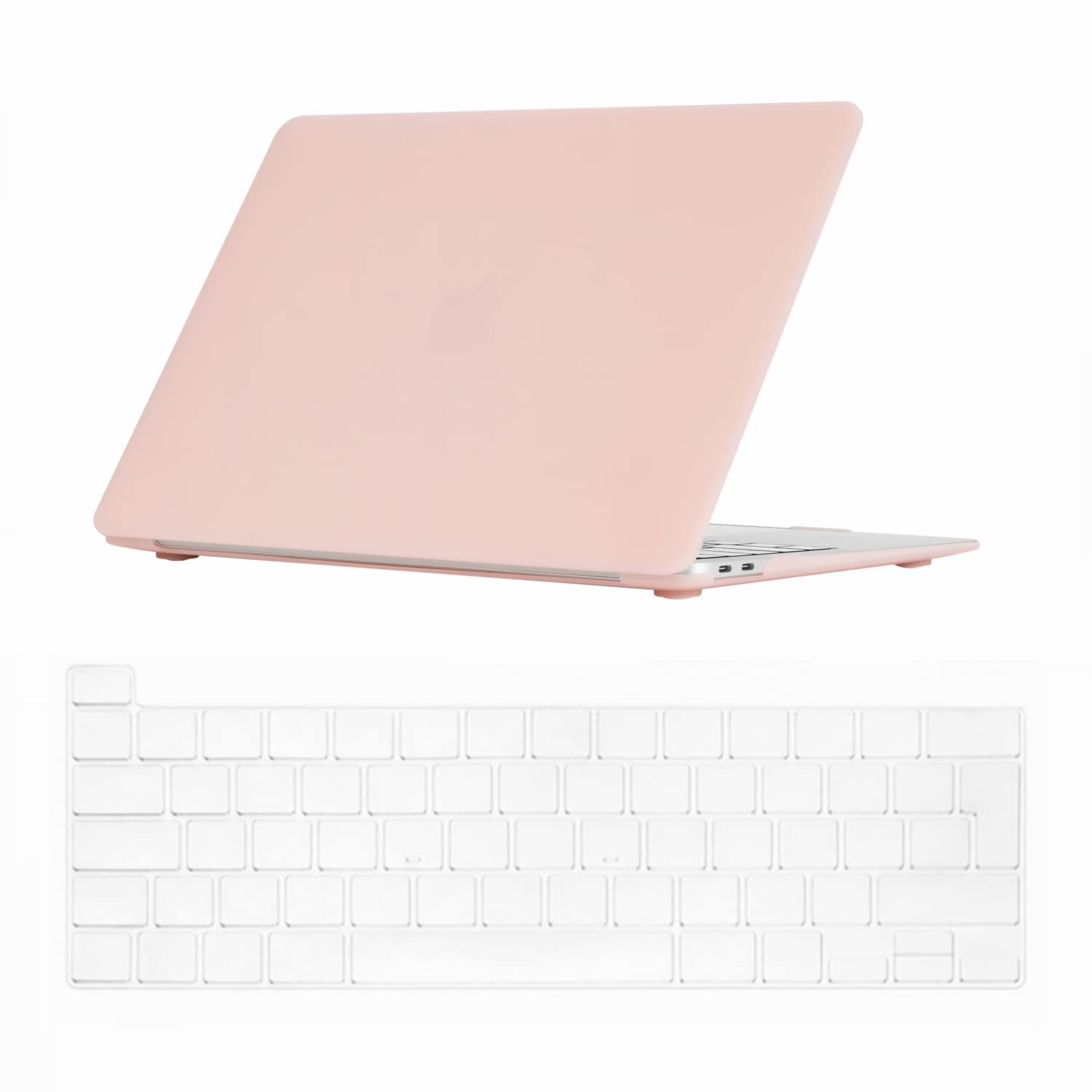 Se7enline Compatible with MacBook Pro 13-inch Case 2023 2022 2021 2020 Model M1/M2 A2338/A2251/A2289 Matte Finish Laptop Hard Shell Case with Keyboard Cover Skin(UK Layout),Chalk Pink