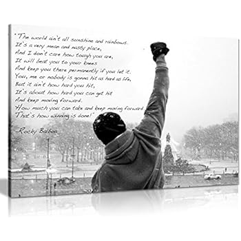Panther Print Rocky Balboa Canvas Print Hope Qoute Large 30X20 Inches A1