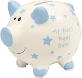 L & P Home & Gifts Ceramic Piggy Bank Blue Pig 1 Pc