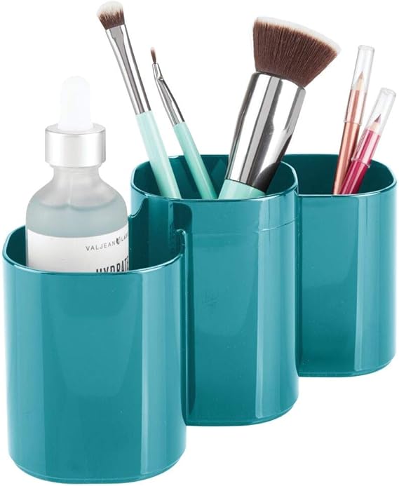 mDesign Cosmetic Organiser Makeup Brush Pot Trio for Storing Cosmetic