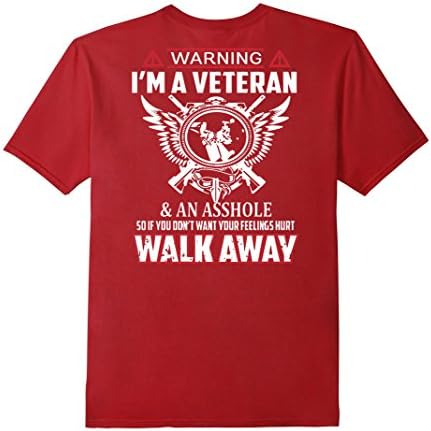 Men's I'm a Veteran Tshirt Medium Cranberry