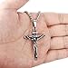 Jstyle Jewelry Stainless Steel Antique Cross Crucifix Pendant Necklace for Men 24 Inch Silver-Tone