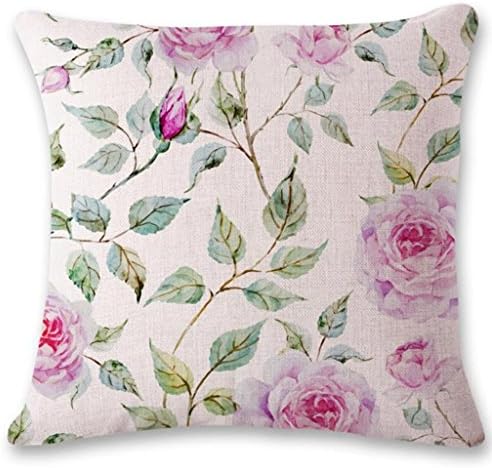 Pillowcase Cotton Linen Throw Pillow Case Cushion Cover Home Sofa Decorative 18 x 18 Inches (Set of 2),#9,4545cm