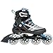 Rollerblade Macroblade 84 Women's Adult Fitness Inline Skate, White and Cyan Blue, Performance Inline Skates