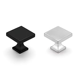 homdiy 50 Pack Brushed Nickel Square Cabinet Knobs