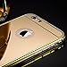 For iPhone 6s Case, Roybens Luxury Air Aluminum Metal Bumper Detachable + Mirror Hard Back Case, 2 in 1 cover, Ultra Thin Frame with Stylish Designs for Apple iPhone 6s - Retail Packaging Gold