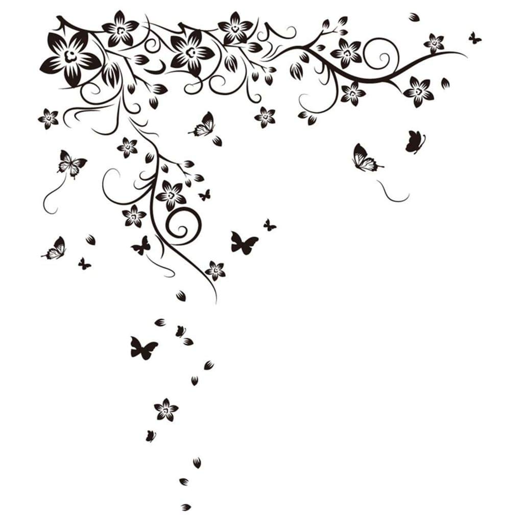 WALPLUS Butterfly Vine Wall Stickers for Kids Rooms - Nursery Decor, Removable & Repositionable Art Decals