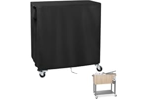 Iptienda Outdoor Cooler Cart Cover, 38inch Patio Cooler Cover Waterproof for 89.8Qt Rolling Ice Chest Cooler Cart Table,Grill Table and Beverage Cooler on Wheels-38"L x 24"W x 35"H