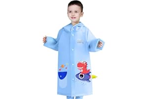 Hovkib Kids Raincoats, Waterproof Rain Jacket Boys Girls Rain Poncho Toddler Rainwear 3D Cartoon Rain Suit for 2-12 Years