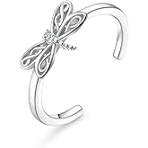 Alphm 925 Sterling Silver Toe Ring for Women Adjustable Open Toe Ring Foot Jewelry Gift