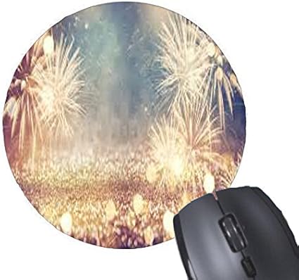 Amazon Co Jp 明るい花火模様のプリントの円形マウスパッド パソコン 周辺機器