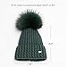Winter Beanie Hats for Women Real Fur Pom Pom Slouchy Beanies Bobble Ski Cap