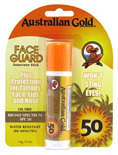 Australian Gold Spf#50 Face Guard Stick 0.6 Ounce (17ml) (3 Pack)