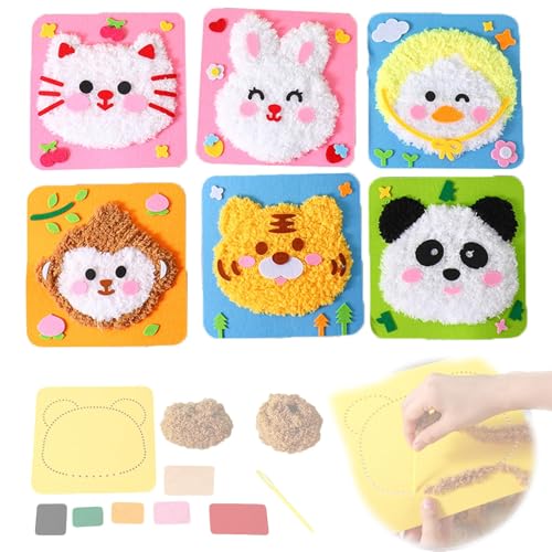 Nimedala DIY Embroidery Doll Set-Townscloud DIY Embroidery Doll Set, Funny Cartoon Animal Sewing Craft Kit for Beginner (Set B)