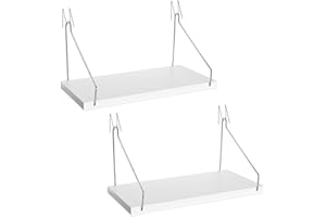 CHONIC Fabric Walls Cubicle Shelf with Hooks, 11.8' Wooden Cubicle Shelves with Hangers, Cubical Accessories for Work, Office Cubicle Wall Decor, Cubicle Decorations for Women Men Desk (2, White)