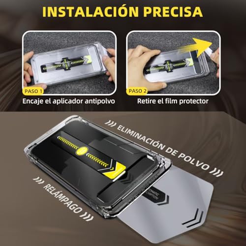 Película protectora de pantalla de vidrio templado 9H [3 piezas] para Samsung Galaxy - Alta definición, ultra resistente [Grado Militar] con una herramienta de instalación libre de polvo (S25 Ultra)