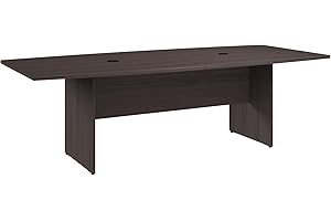 Bush Business Furniture 96-inch Office Conference Table with Wood Base, Boardroom Meeting Space for 8 Users, Storm Gray