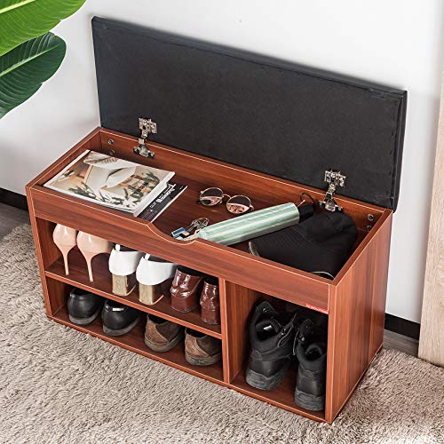 Mr IRONSTONE Shoes Bench Boot Organizing Upholstered Shoe Rack Entryway