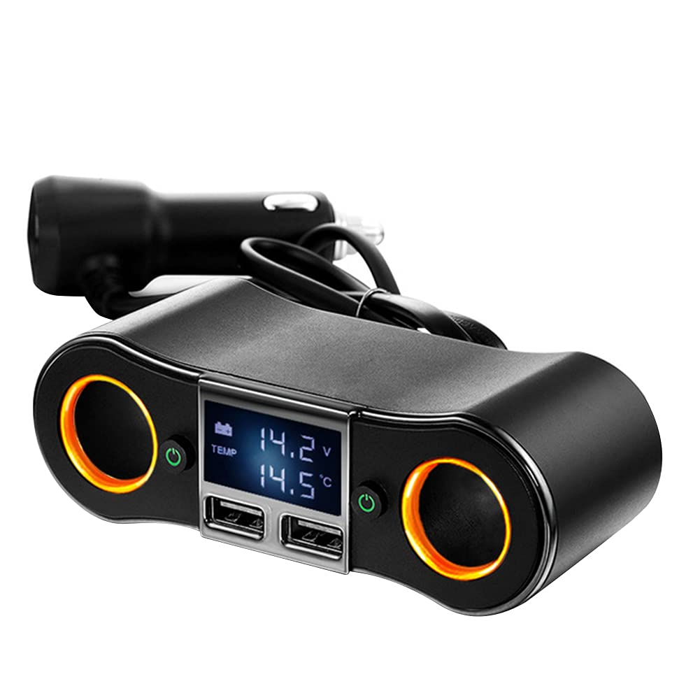 Asudaro Fast Dual USB Car Adapter, Cigarette Lighter USB Car Charger, Cigarette Lighter Dispenser Socket Dual USB Port Car Charger, For IOS Android Mobile Phone GPS Driving Recorder