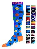 Compression Socks (1 pair) for Men & Women by INFINITY - Boost Athletic Stamina & Recovery (Sky Dots, L/XL)
