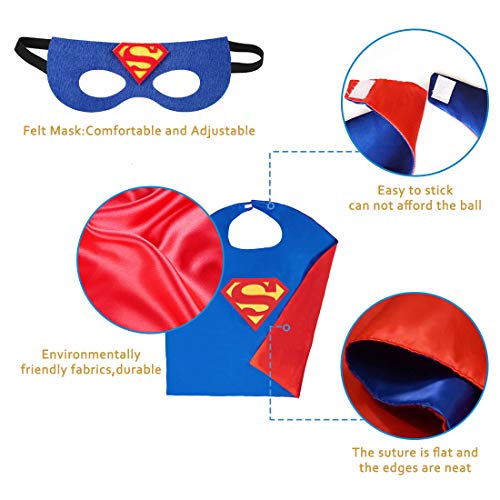 Superhero Cape and Mask for Kids Costume and Dress Up - Best Gifts (Pink and Purple)