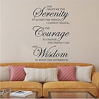 cvccatg Inspirational Quotes Wall Stickers Home Decor Living Room Serenity Courage Wisdom Wall Art Sayings Decal Murals Bedroom 42X62Cm