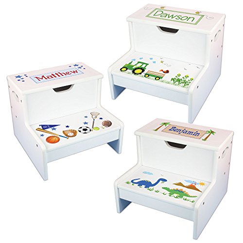 Personalized Boys Storage Step Stool