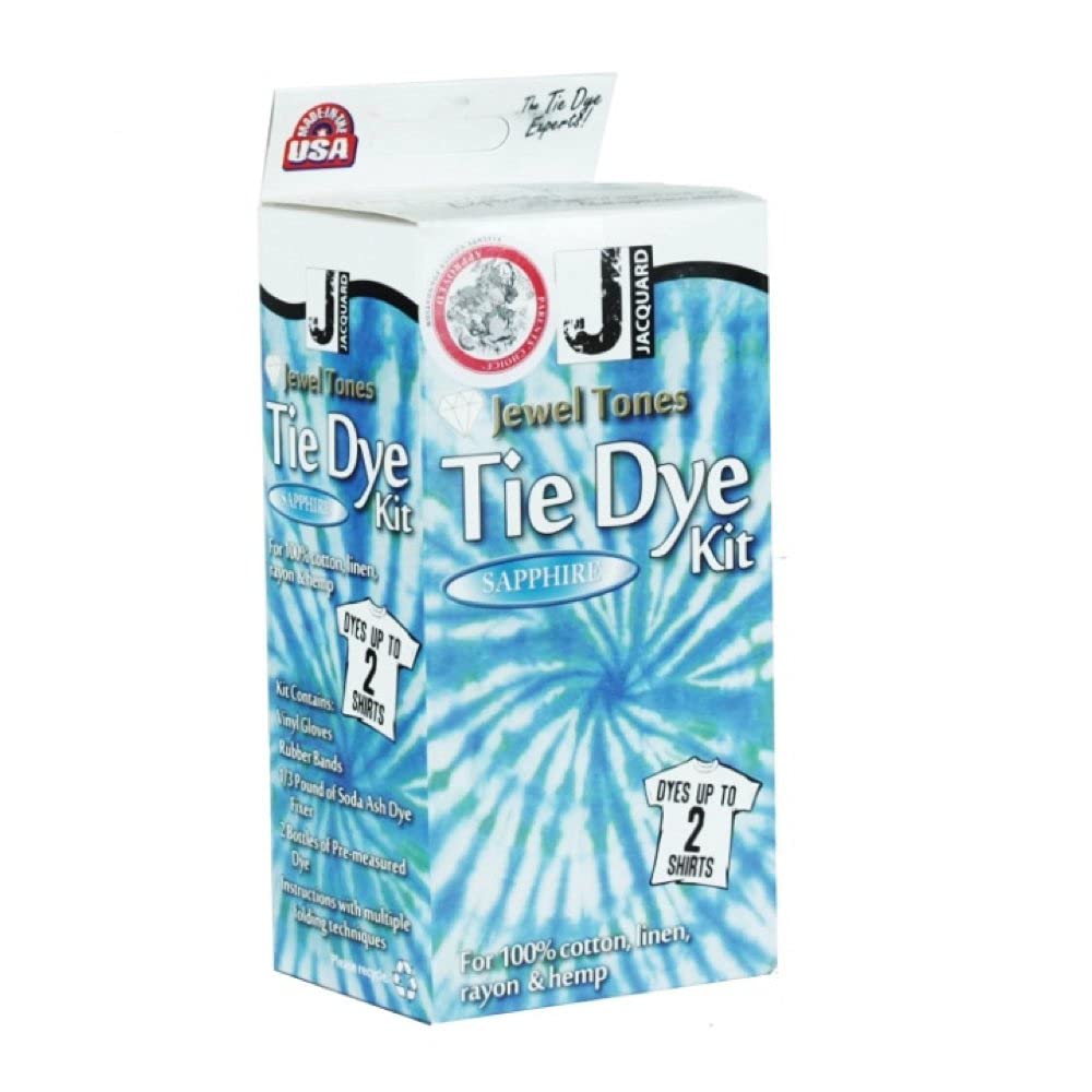 Jacquard Tie Dye Kit with Jewel Tones Sapphire, Vibrant Fabric Colour for Clothes, Creative DIY Craft Set for Cotton and Natural Textiles