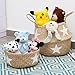 Seagrass Planter Basket | Decorative Woven Belly Basket | Picnic Basket or Indoor Storage for Blankets, Toys or Laundry, by Toma Design (Natural, Large)