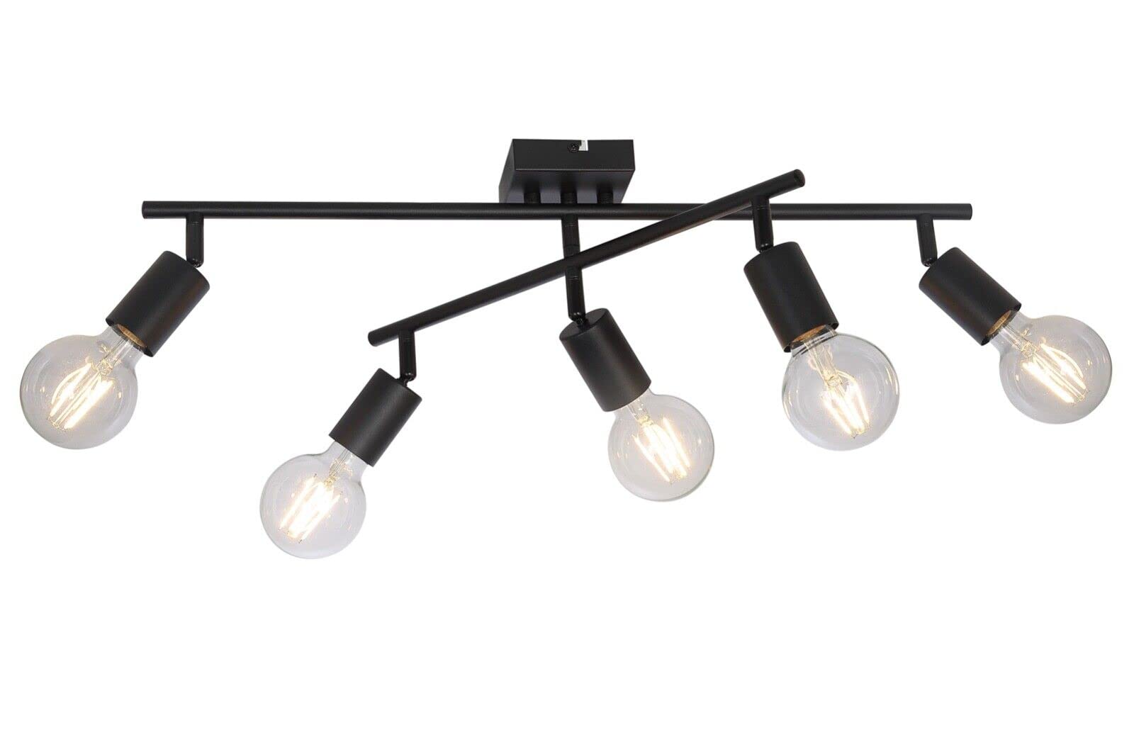 UKEW 5 Way Ceiling Lights - Modern Adjustable Semi Flush Mount Swirl Design with Max 60W E27 LED Bulbs - for Bedroom Kitchen Living Rooms Hallway
