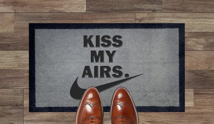 Kiss My Airs Coir Synthetic nylon Light Grey Brown Cream Green Novelty Door Mat Gift (Light Grey (Indoor))