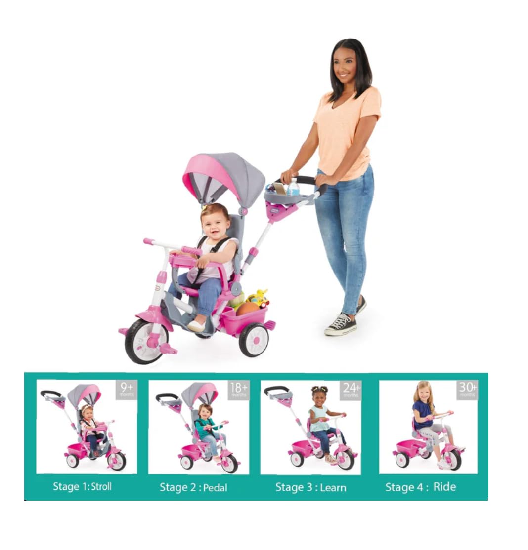 Little Tikes Perfect Fit 4-in-1 Trike, Pink, 9 months - 5 years