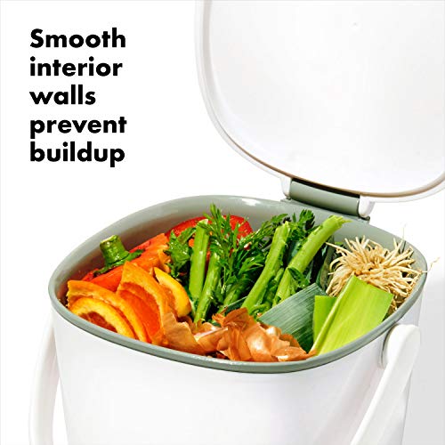 OXO Good Grips EasyClean Compost Bin White 0.75 Gal/2.83 L