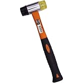Edward Tools 12 oz 2-Sided Soft Face Mallet - Double Face Installation Mallet for Flooring, Jewelry &amp; Wood Work - Fiberglass Handle