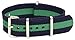 Clockwork Synergy® Classic Nylon Ballistic watch straps bands (20mm, Navy/Green)