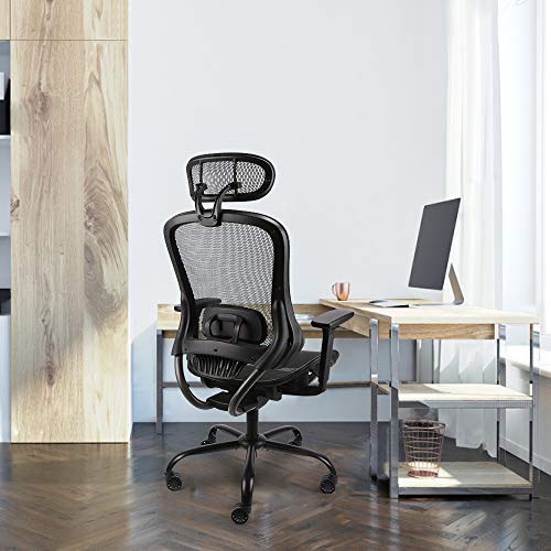 Komene Ergonomic Office Desk Chair Adjustable Backrest and Headrest with 3D Armrest and