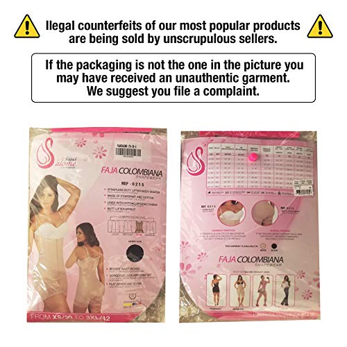 Salome 0215 Fajas Colombianas Reductoras y Moldeadoras Postparto Colombian Body Shaper Girdles Strapless Postpartum Butt Shapewear for Women Black M