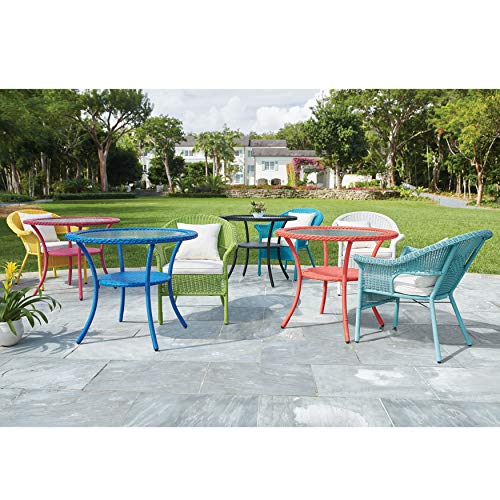 BrylaneHome Roma AllWeather Wicker Stacking Chair + Free Seat & Back