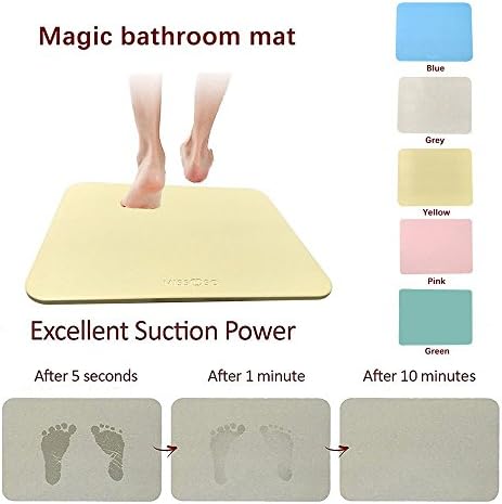 Magic bath mat Diatomaceous Earth Mat Fast Drying Bath Mat Non-slip Antibacterial Bath Mats for Bathroom Shower Floor MISSUSO (23.62"x15.35"x0.35")