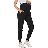 PARNIXS Women's Maternity Joggers Over Bump Stretchy Sweatpants Workout Sports Lounge Pants Yoga Trousers with Pockets