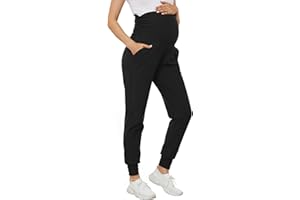 PARNIXS Women's Maternity Joggers Over Bump Stretchy Sweatpants Workout Sports Lounge