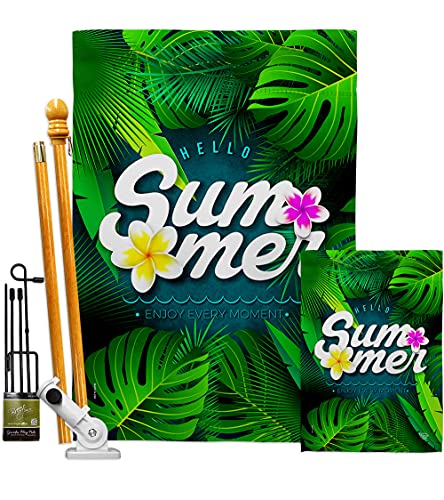Ornament Collection Summer Palm Tree Garden House Flag Kit Coastal Beach Tropic…
