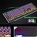 MK9 Mechanical Gaming Keyboard RGB Retro Keyboard-Blue Switch-LED Backlit – Sliver-Plating 108 Key Round Keycaps Anti-Ghosting Mechanical Illuminated Keyboard for PC Gaming and MAC (Black)thumb 4