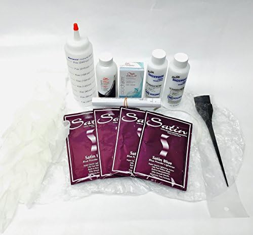 Dark Brown Black to Light Icy Arctic Silver Shades of Gray Hair Color Bleach Kit