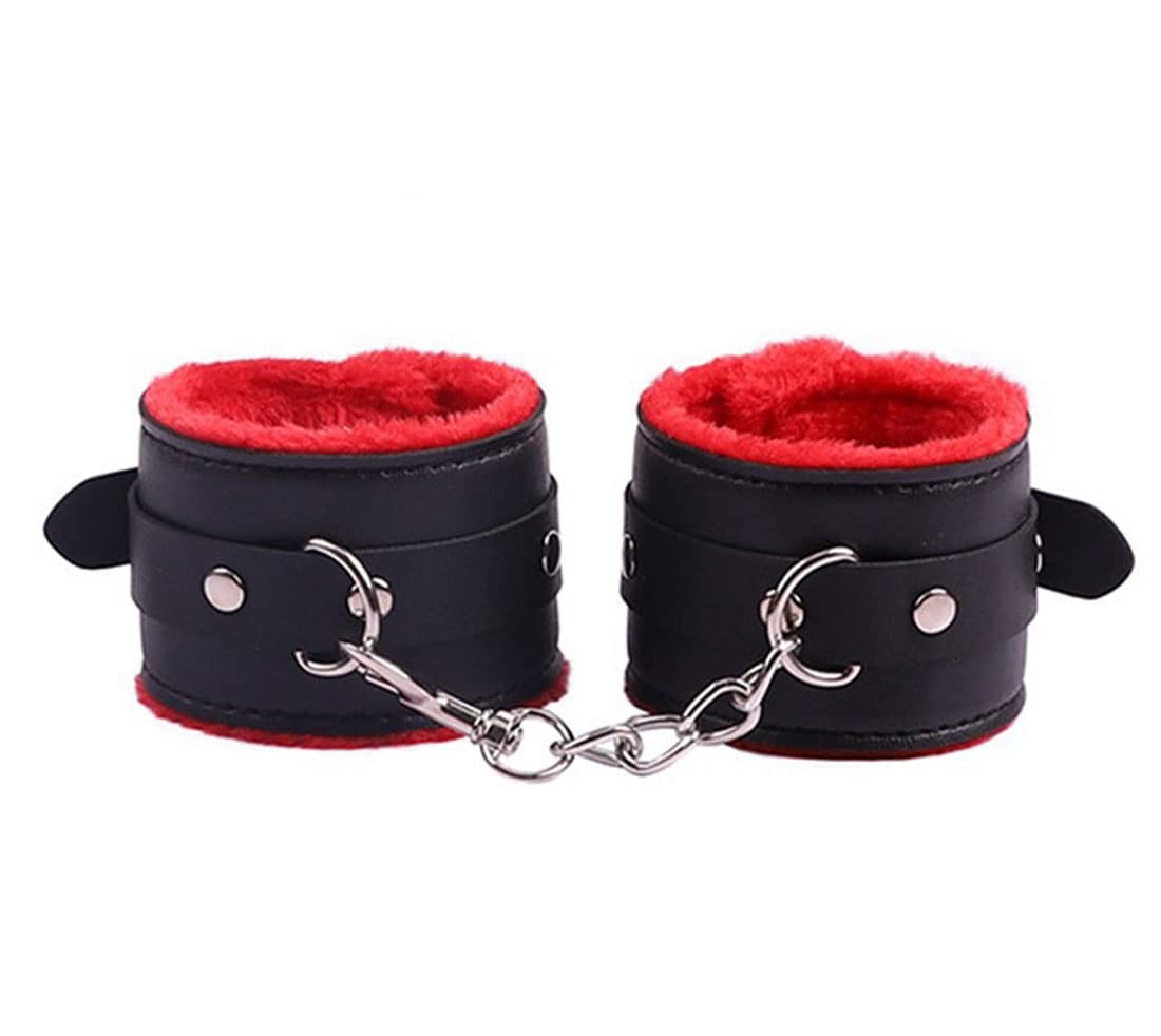 Fuwok Leather Hand Cǔffs Adjust Wris 008 (Black-Red)