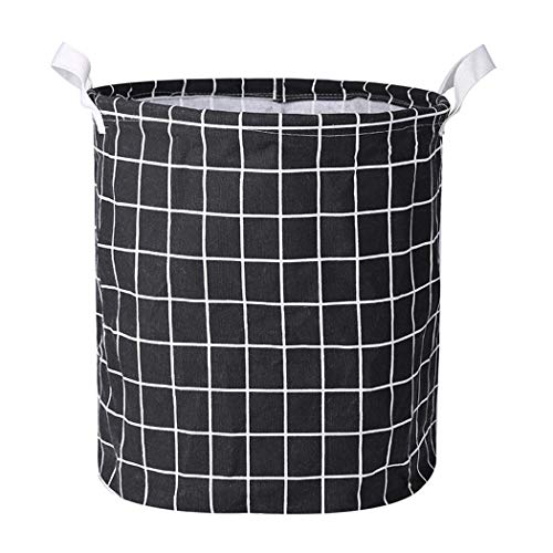 zhuygba Large Laundry Basket,Cotton Linen Storage Bin, Collapsible Fabric Laundry Hamper, Foldable Clothes Bag, Folding Washing Bin