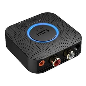 1Mii Mini Bluetooth-ontvanger, audio, Bluetooth audio-adapter met aptx-LL, RCA/AUX kabel, 12 uur afspeeltijd, Bluetooth…