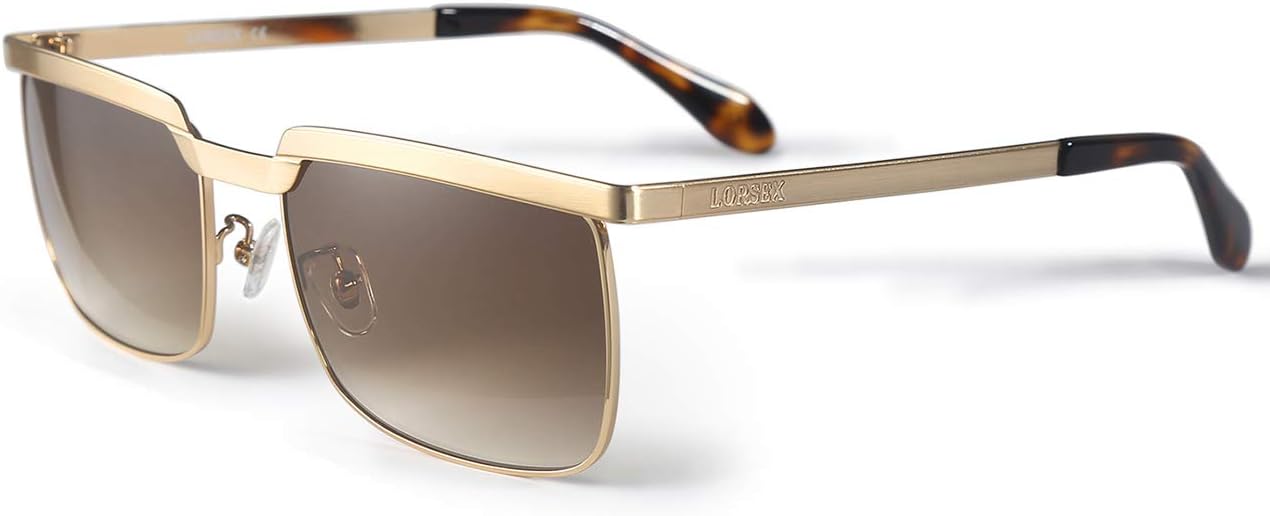 Mens Sunglasses Retro Shades Eyewear UV400 Protection Rectangular Sunglasses for Outdoor Driving Fishing