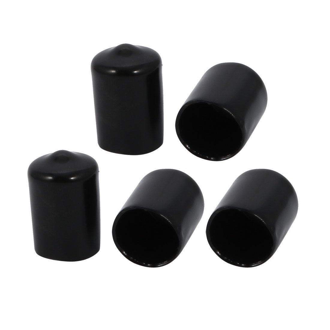 sourcingmap 5pcs 12mm Inner Dia PVC Flexible Vinyl Cap Screw Thread Protector Cover Black