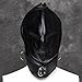 Outtymate Leather Full Face Gimp Mask Unisex Hood Zipper Eyes Mouth Lace Up Back Black